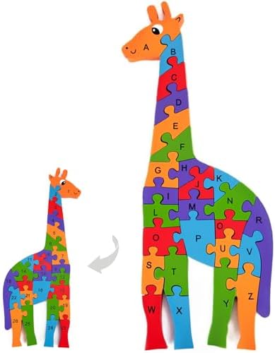 LovesTown Puzzle for Kids, Wooden, 3D Giraffe Shape by Lovestown