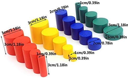 Thoth Montessori Color Cylinder with Cards Wooden Cylinder Ladder Block MINI-Size Knobless Cylinder Montessori Memory Training Game Early Development Toy for Kids - Image 4