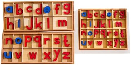 Premium Large Wooden Movable Alphabet Set 22.4in 5.2 lbs,155 Lowercase Letters in Dual Beechwood Boxes | Montessori Red & Blue Letters for Word Building & Writing,Wood Large Movable Alphabet - Image 2