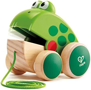 Hape Frog Pull-Along | Wooden Frog Fly Eating Pull Toddler Toy, Bright Colors by Unknown