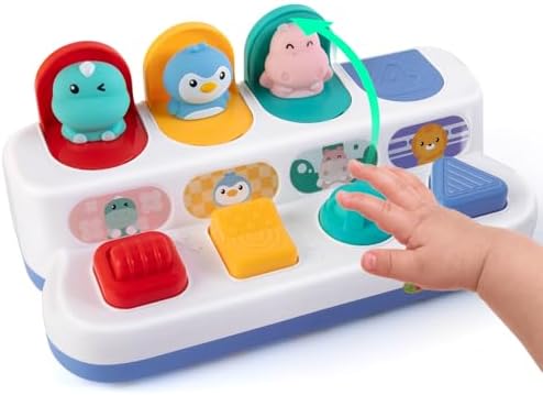 Tovol Zerky Montessori Cause & Effect Toy 12-18M, Push Button Pop Up Toy by Tovol+Zerky