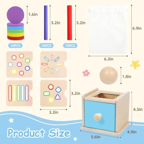 4 in 1 Object Permanence Coin Box, Montessori Toys for 1+ Year Old - Image 5