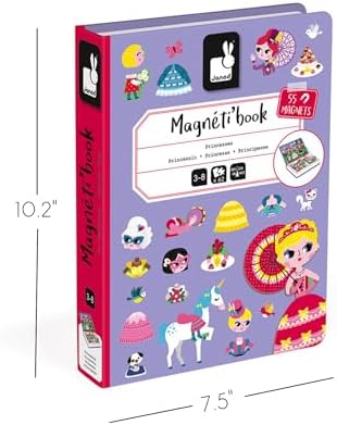 Janod MagnetiBook 63 pc Magnetic Princess Costumes Dress Up Game - Ages 3+ - J02725 - Image 5