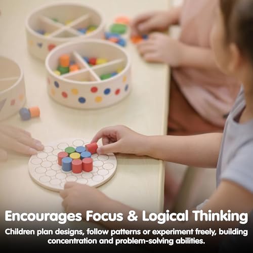 PlanToys® Pattern Peg Board Wooden Lacing Toy for Toddlers 12M+ Montessori - Image 7