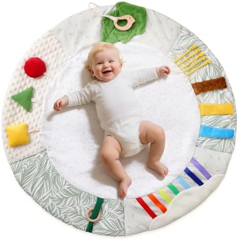 Macabaka Montessori Baby Play Mat for Early Learning, Tummy Time Playmat, Activity Mat with 5 Development Zones, for Motor Skills & Sensory Development, Baby Essentials Gift by Macabaka