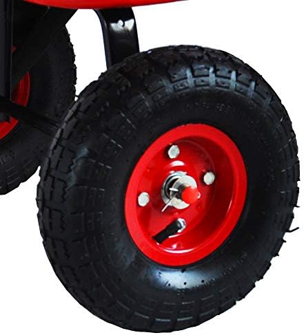 Heavy Duty Kid Wagons for Kids All Terrain Wagon Removable Wooden Wagons, Folding Wagons for Kids Gift, Christmas, Halloween, Back to School (Red) - Image 6