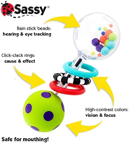 Sassy Spin Shine Rattle Developmental Toy (Colors May Vary) - Image 2