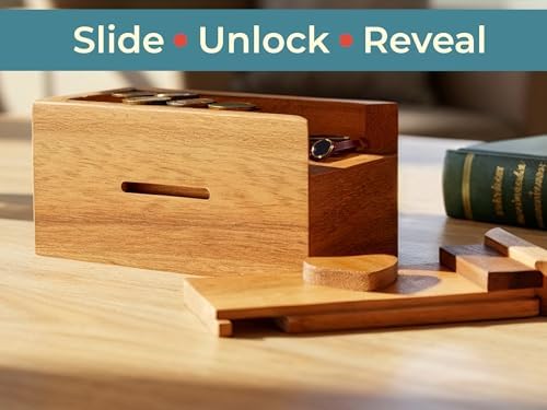 BSIRI Secret Heart Box Brain Teaser Wooden Puzzle Boxes with Hidden Compartments. Ideal Mystery Money Jewelry 3D Puzzle Lock Box, Gift Card, and Money Puzzle - Image 3