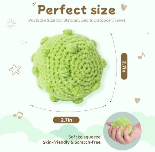Adena Montessori Soft Knit Sensory Ball with Bell, 6-12mo - Image 3
