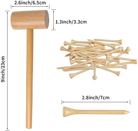 Wooden Mallet Hammering & Pounding Toys Set Simulation Wooden Mallet Toddler Fake Hammer Portable Toy Hammer for Kids - Image 7