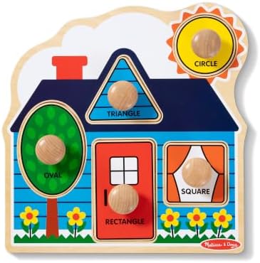 Melissa & Doug First Shapes Jumbo Knob Puzzle, Wooden Peg Puzzle for Toddlers, Educational Toy for Shape Recognition and Fine Motor Skills, Ages 1+ by Unknown