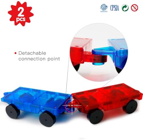 MAGBLOCK 2-Piece Car Set Suitable for Magnetic Blocks Tiles - Image 4