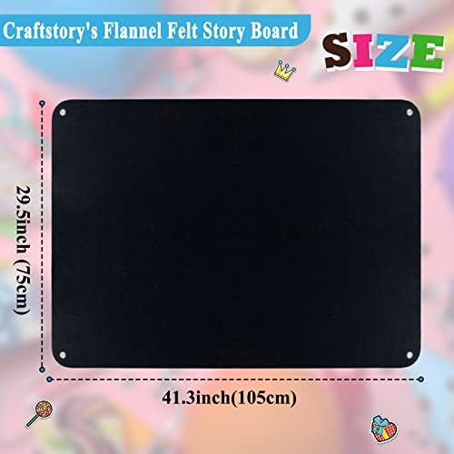 Craftstory 3.5 Feet Flannel-Board for Toddlers Preschool as Kids Felt Stories Activities Play Kits Wall-Hanging Birthday Gifts (Black) - Image 4