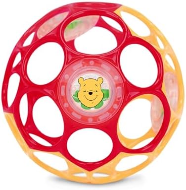 Disney Winnie the Pooh Oball Easy-Grasp Rattle by Bright Starts, Infant Toy in RedYellow, Age Newborn and up, 4 Inches by BrightStarts