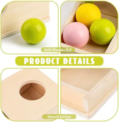 Montessori Toys for 6 Month Old, Object Permanence Box with Three Balls - Image 4