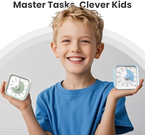 Visual Timer for Kids, Cute Timer with Pause Function, Blue - Image 3