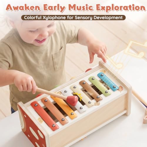 Lehoo Castle Montessori Pounding Toy with Xylophone for Toddler 1-2 - Image 4