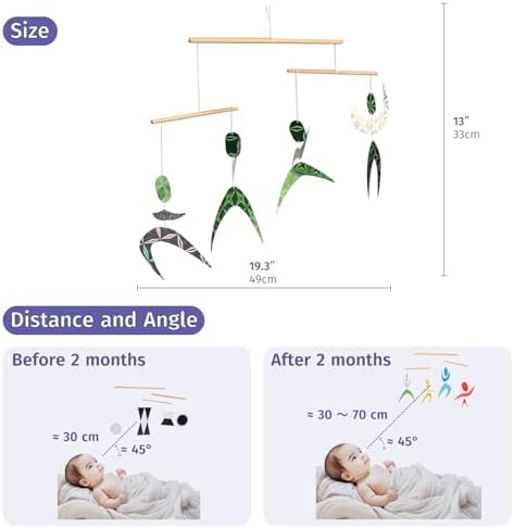 Green Dancers Hanging Mobile,Montessori Mobile, Infant Toy, Baby Mobile, Visual Tracking, Newborn Toy - Image 4