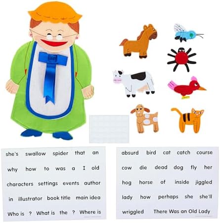 Excellerations There was an Old Lady Felt Story, 10 Pieces, Ages 3+, PreK+ by Excellerations