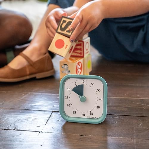 TIME TIMER Home MOD – 60-Minute Visual Timer Home Edition, Silent Operation Study Tool for Kids Desk, Homeschool Supplies, Office & Meetings (Lake Day Blue) - Image 2