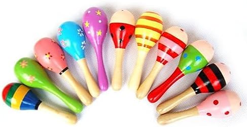 Small Maraca, Colorful Vibrant Design Lightweight Portable Musical Toy for Babies, with Safe Solid Wood Material for Hand Eye Coordination and Music Education - Image 4