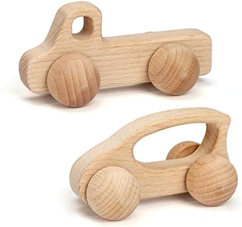 TOY Life Wooden Toys Cars, Montessori Toys for Babies 0-6-12 Months, Rattle Toy Cars for Toddlers 1-3, Christmas Wooden Baby Toys Gift 1 Year Old, Baby Boy Nursery Decor, 1 Year Old Boy Birthday Gift by TOYLife