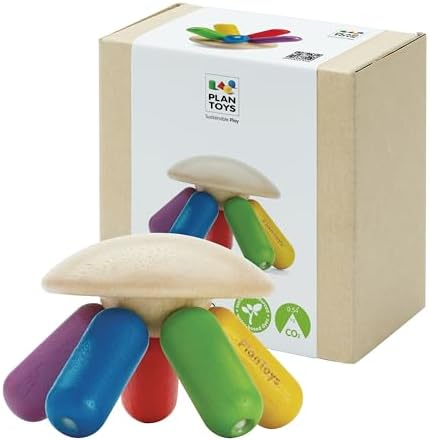 PlanToys® Flexi Jellyfish Wooden Sensory Tactile Montessori Kids Grasping by PlanToys