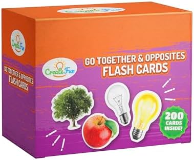 CreateFun 200 Go Together & Opposites Flash Cards for Speech Therapy, ESL by CreateFun