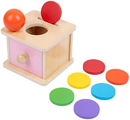 Adena Montessori Pink Wooden Coin Box 2 in 1 Object Permanence Toy 6+ Mo by AdenaMontessori