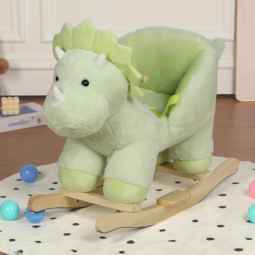 Dinosaur Rocking Horse with Sound and Music for Ages 12-36 Months, Green by chistronger