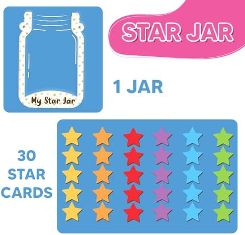 Wooden Daily Routine for Kids, 30 Tokens Star Reward Jar for Toddlers, Chore Chart for Kids with Star Jar, Behavior Reward Jar for Toddlers Boys Girls - Image 3