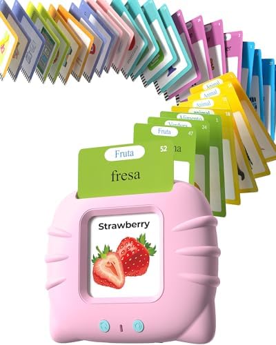 Airbition Bilingual Talking Flash Cards, 510 Words Spanish and English Pink by Airbition