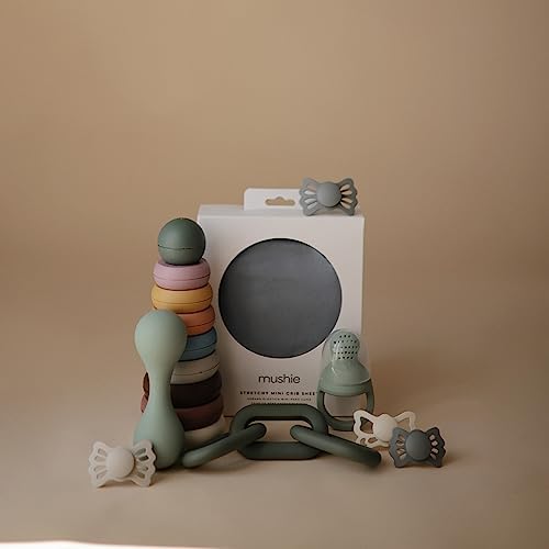 mushie Silicone Baby Shaker Rattle Toy | Ages 3+ Months (Cambridge Blue) - Image 5