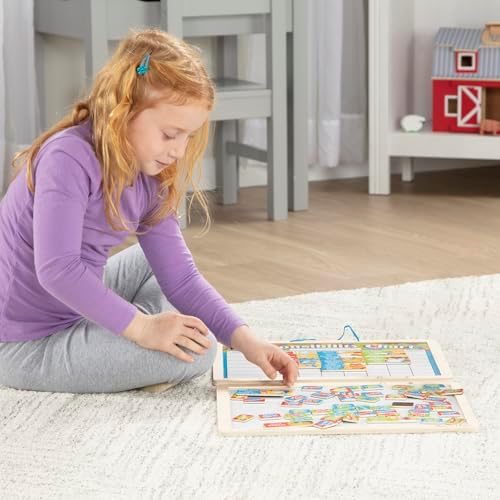 Melissa & Doug Magnetic Responsibility Chart and Kids Calendar - Wooden Chore Chart for Kids with 89 Magnets, Preschool Learning Activities for Ages 3+ - Image 5