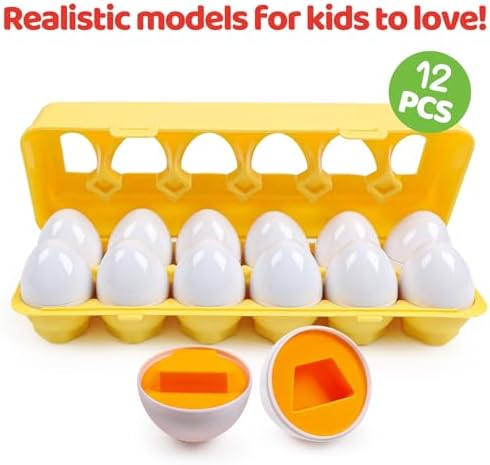 Eggs Toys,Montessori Geometric Egg Early Fine Motor Skills Learning Color Sorting & Shape Sorter Matching Game Easter Basket Stuffers Toys for Toddler Boys Girls Ages 1-3 - Image 4