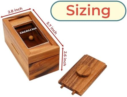 BSIRI Ziggurat Chest Secret Box for Adults Brain Teaser Wooden Money Puzzle Boxes for Cash with Hidden Compartments Ideal Mystery Jewelry 3D Items Puzzle Lock Gift Holder Card and Money Puzzles Toy - Image 3