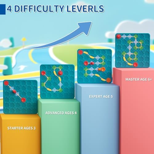 Kids Board Games Learning Toys, STEM Educational Logic Kits with 200+ Challenges & 4 Difficulty Levels, Brain Puzzles Maze Games for Boys Girls Ages 3-10 Birthday Gifts - Image 4
