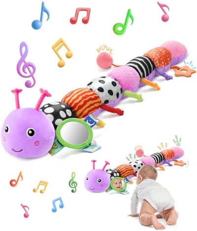 AWOTOY Baby Toys 6-12 Months Music Caterpillar Infant Toys Stuffed Animals by AWOTOY