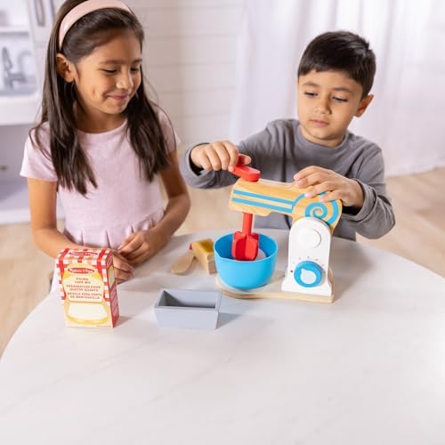 Melissa & Doug Wooden Make-a-Cake Mixer Pretend Play Baking Set - Image 2