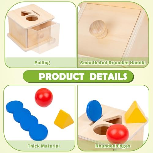Adena Montessori Wooden Coin Box with Drawer Object Permanence 6-12 Months - Image 4