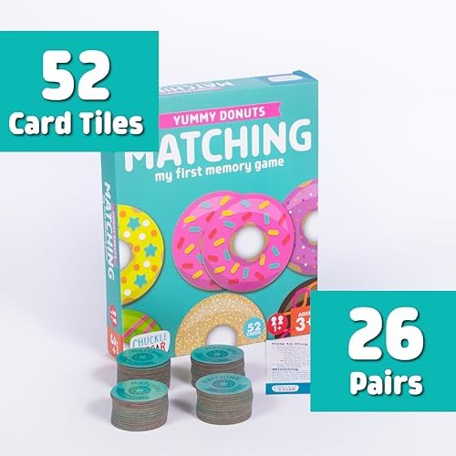 Chuckle & Roar Memory Game, Donuts, Matching Game, 52 Tiles, Ages 3+ - Image 2