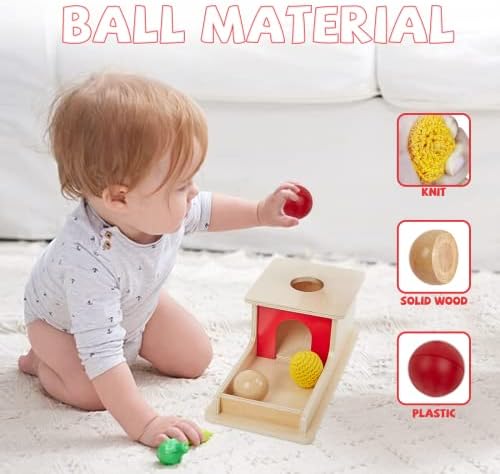 Adena Montessori Object Permanence Box with 3 Balls, 6-12m - Image 3