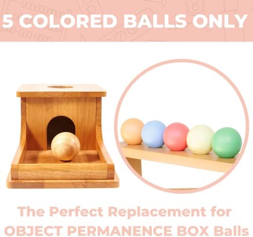 Rainbow Ball Set for Montessori Ball Tracker - Multicolored Replacement Set - Color Object Permanence Balls - Wood Toys for 3 Year Old - Educational Toy for Baby and Toddler - Image 4