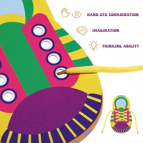 NUOBESTY Shoe Tie Practice for Kids Shoe Tying Practice Board Shoelace - Image 4