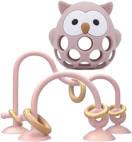 Baby High Chair Toy Teething Chew,Suction Cup Toys,BPA-Free Infant Teether by CuddleCubsCreations