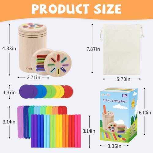 YHHYTOY Montessori Toys for 1 2 3 Year Old, Color Learning Sorting Toys - Image 5