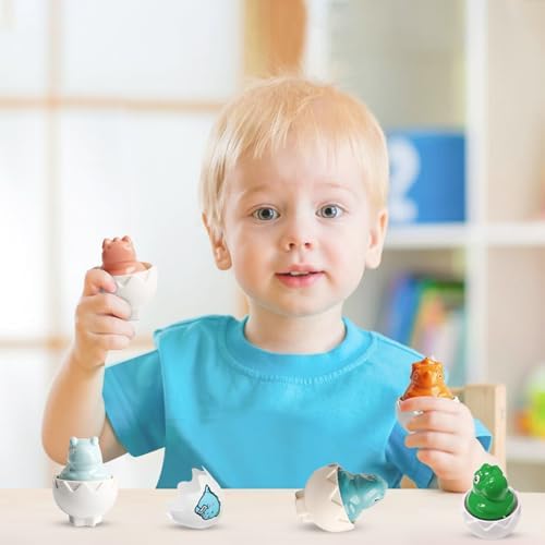 Tinabless Hide & Squeak Dinosaur Eggs, Montessori Sorting & Matching Learning Toys for Toddlers Kids Boys Girls, Easter Basket Stuffers Gifts Party Favors - Image 3