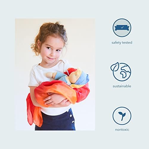 Sarah's Silks Enchanted Playsilk, 100% Silk Scarves for Kids and Toddlers, Sensory Toys | Bright Square Scarves, Montessori Waldorf Toys for Imaginative and Pretend Play - Fire - Image 4