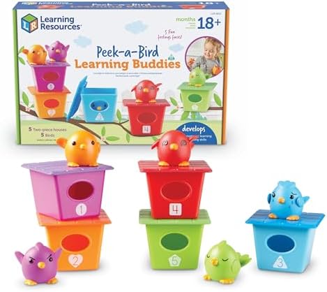 Learning Resources Peek-a-Bird Learning Buddies - 15 Pieces, Age 18 Months+ Toddler Activities, Preschool Toys, Educational Color Teaching by LearningResources