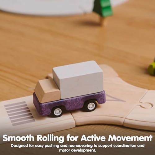 PlanToys® Purple Delivery Truck Wooden Montessori Vehicle Kids Indoor Toy - Image 6